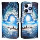 For itel A90 4G Colored Drawing Pattern Plain Weave Leather Phone Case(Waves And Sun) - 2