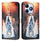 For itel A90 4G Colored Drawing Pattern Plain Weave Leather Phone Case(Cats And Tigers) - 2