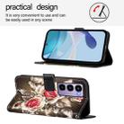 For itel City 100 Colored Drawing Pattern Plain Weave Leather Phone Case(Roses On Black) - 3