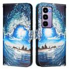 For itel City 100 Colored Drawing Pattern Plain Weave Leather Phone Case(Waves And Sun) - 2