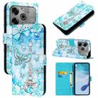 For Tecno Pova 6 Neo   Colored Drawing Pattern Plain Weave Leather Phone Case(Tower Butterfly) - 1