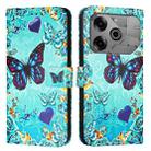 For Tecno Pova 6 Neo   Colored Drawing Pattern Plain Weave Leather Phone Case(Love Butterfly) - 2