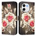 For Tecno Spark 30 5G / Pova 6 Neo 5G Colored Drawing Pattern Plain Weave Leather Phone Case(Roses On Black) - 2