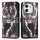 For Tecno Spark 30 5G / Pova 6 Neo 5G Colored Drawing Pattern Plain Weave Leather Phone Case(Black And White Tiger) - 2