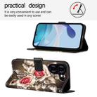 For Tecno Pova 5 4G Colored Drawing Pattern Plain Weave Leather Phone Case(Roses On Black) - 3
