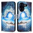 For Tecno Pova 5 4G Colored Drawing Pattern Plain Weave Leather Phone Case(Waves And Sun) - 2