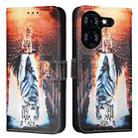 For Tecno Pova 5 4G Colored Drawing Pattern Plain Weave Leather Phone Case(Cats And Tigers) - 2