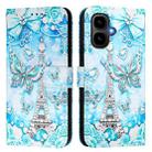 For Tecno Pop 10 Colored Drawing Pattern Plain Weave Leather Phone Case(Tower Butterfly) - 2