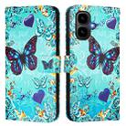 For Tecno Pop 10 Colored Drawing Pattern Plain Weave Leather Phone Case(Love Butterfly) - 2