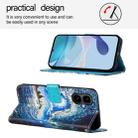 For Tecno Pop 10 Colored Drawing Pattern Plain Weave Leather Phone Case(Waves And Sun) - 3
