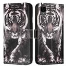 For TCL 30 XL T701DL Colored Drawing Pattern Plain Weave Leather Phone Case(Black And White Tiger) - 2