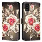 For TCL 30T T603DL Colored Drawing Pattern Plain Weave Leather Phone Case(Roses On Black) - 2