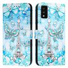 For TCL 30T T603DL Colored Drawing Pattern Plain Weave Leather Phone Case(Tower Butterfly) - 2