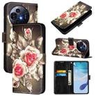 For TCL 50 Pro NxtPaper Colored Drawing Pattern Plain Weave Leather Phone Case(Roses On Black) - 1