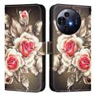 For TCL 50 Pro NxtPaper Colored Drawing Pattern Plain Weave Leather Phone Case(Roses On Black) - 2