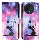 For TCL 605 / 60 SE Colored Drawing Pattern Plain Weave Leather Phone Case(Baby Panda) - 2