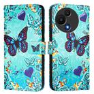 For TCL 605 / 60 SE Colored Drawing Pattern Plain Weave Leather Phone Case(Love Butterfly) - 2