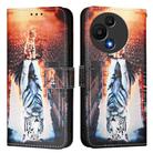 For TCL 605 / 60 SE Colored Drawing Pattern Plain Weave Leather Phone Case(Cats And Tigers) - 2
