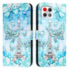 For T-Mobile REVVL 7 5G Colored Drawing Pattern Plain Weave Leather Phone Case(Tower Butterfly) - 2