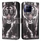 For T-Mobile REVVL 7 Pro 5G Colored Drawing Pattern Plain Weave Leather Phone Case(Black And White Tiger) - 2