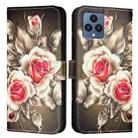 For T-Mobile REVVL 6 / 6x 5G Colored Drawing Pattern Plain Weave Leather Phone Case(Roses On Black) - 2