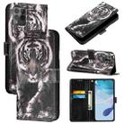 For T-Mobile REVVL 6 Pro / 6x Pro 5G Colored Drawing Pattern Plain Weave Leather Phone Case(Black And White Tiger) - 1