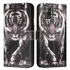 For T-Mobile REVVL 6 Pro / 6x Pro 5G Colored Drawing Pattern Plain Weave Leather Phone Case(Black And White Tiger) - 2