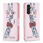For Samsung Galaxy A16 Colored Drawing Pattern Leather Phone Case(Giraffe) - 1
