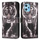 For UMIDIGI Power 7 Max Colored Drawing Pattern Plain Weave Leather Phone Case(Black And White Tiger) - 2