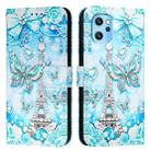 For UMIDIGI Power 7 Max Colored Drawing Pattern Plain Weave Leather Phone Case(Tower Butterfly) - 2