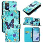 For Umidigi Bison X20 Colored Drawing Pattern Plain Weave Leather Phone Case(Love Butterfly) - 1