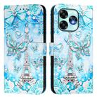 For Umidigi A15 / A15C / A15T Colored Drawing Pattern Plain Weave Leather Phone Case(Tower Butterfly) - 2