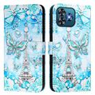 For Oukitel C53 Colored Drawing Pattern Plain Weave Leather Phone Case(Tower Butterfly) - 2