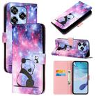 For Oukitel C50 Colored Drawing Pattern Plain Weave Leather Phone Case(Baby Panda) - 1