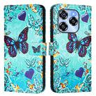 For Oukitel C50 Colored Drawing Pattern Plain Weave Leather Phone Case(Love Butterfly) - 2