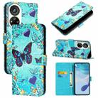 For ZTE Blade V40s   Colored Drawing Pattern Plain Weave Leather Phone Case(Love Butterfly) - 1