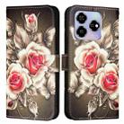 For ZTE Blade V60 / Axon 60 4G Colored Drawing Pattern Plain Weave Leather Phone Case(Roses On Black) - 2