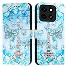 For ZTE Blade A35 / A55 Colored Drawing Pattern Plain Weave Leather Phone Case(Tower Butterfly) - 2