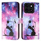 For ZTE Blade A35 / A55 Colored Drawing Pattern Plain Weave Leather Phone Case(Baby Panda) - 2