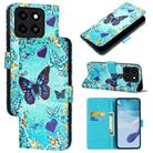 For ZTE Blade A35 / A55 Colored Drawing Pattern Plain Weave Leather Phone Case(Love Butterfly) - 1