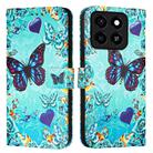 For ZTE Blade A35 / A55 Colored Drawing Pattern Plain Weave Leather Phone Case(Love Butterfly) - 2