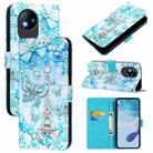 For ZTE Blade A35 Lite / A35 Core Colored Drawing Pattern Plain Weave Leather Phone Case(Tower Butterfly) - 1