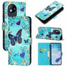 For ZTE Blade A35 Lite / A35 Core Colored Drawing Pattern Plain Weave Leather Phone Case(Love Butterfly) - 1