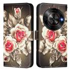 For ZTE Blade A75 5G / Nubia Focus Colored Drawing Pattern Plain Weave Leather Phone Case(Roses On Black) - 2