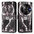 For ZTE Blade A75 5G / Nubia Focus Colored Drawing Pattern Plain Weave Leather Phone Case(Black And White Tiger) - 2