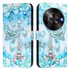 For ZTE Blade A75 5G / Nubia Focus Colored Drawing Pattern Plain Weave Leather Phone Case(Tower Butterfly) - 2