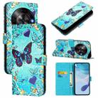 For ZTE Blade A75 5G / Nubia Focus Colored Drawing Pattern Plain Weave Leather Phone Case(Love Butterfly) - 1