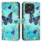 For ZTE Blade V70 Design Colored Drawing Pattern Plain Weave Leather Phone Case(Love Butterfly) - 2