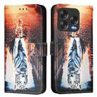 For ZTE Blade V70 Design Colored Drawing Pattern Plain Weave Leather Phone Case(Cats And Tigers) - 2