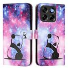 For ZTE Blade V70 Vita / nubia V70 Design Colored Drawing Pattern Plain Weave Leather Phone Case(Baby Panda) - 2